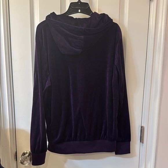 Tracksuit Purple Velvet Zip-Up Hoodie - Picture 3 of 4